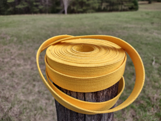 Yellow Cotton Webbing/Strapping, 1in