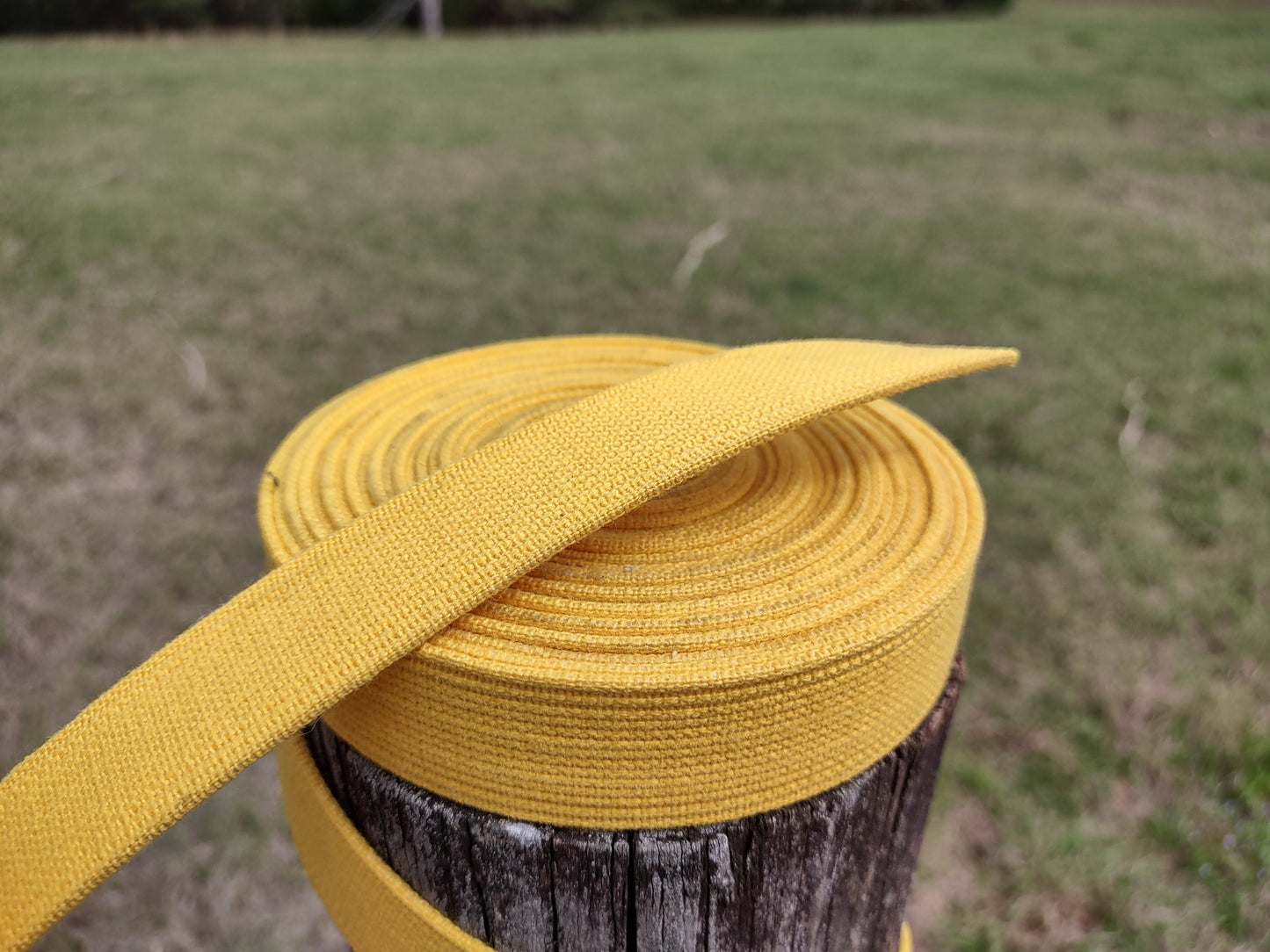 Yellow Cotton Webbing/Strapping, 1in